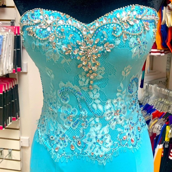 Sparkly  Long Turquoise Prom Dress Graduation Dress Formal Maxi Dress MA137 main image 1